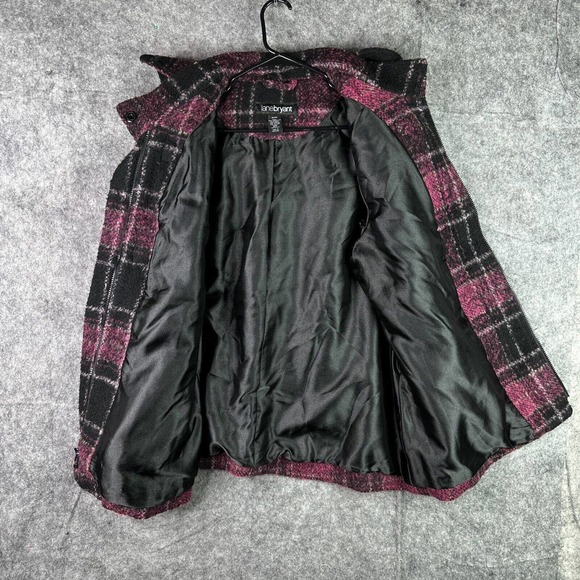 Plaid Women's Jacket in Pink and Black - Picture 2 of 16